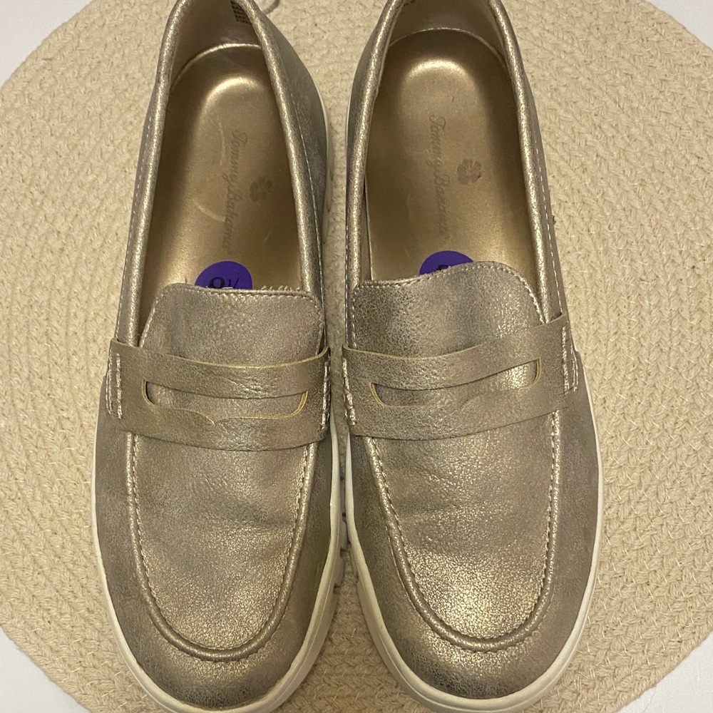 Tommy Bahama Metallic Gold Slip-On Loafer Sneakers - Women